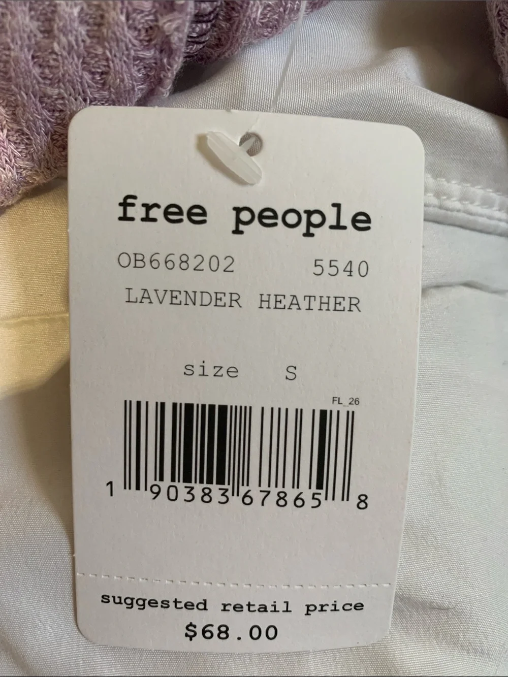 Free People We The Free Drippy Soft Lavender Laguna Thermal Top New
